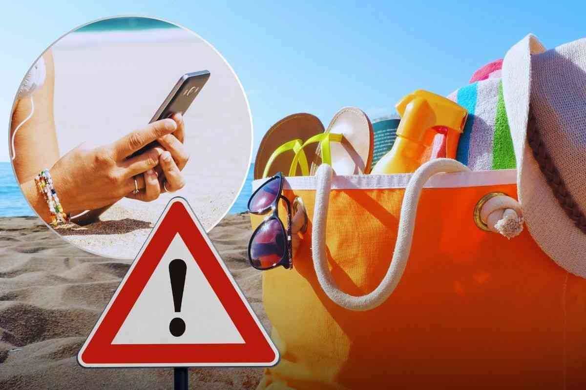 smartphone spiaggia rischi