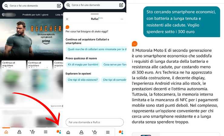 Screenshot schermata Amazon 