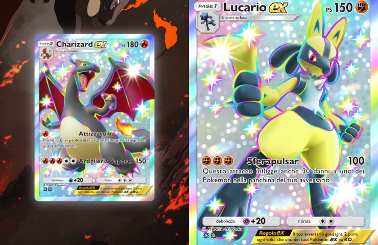 nuove carte pokemon pocket charizard lucario