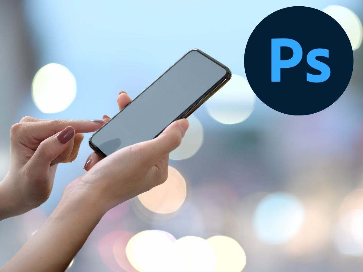 smartphone e il logo di photoshop